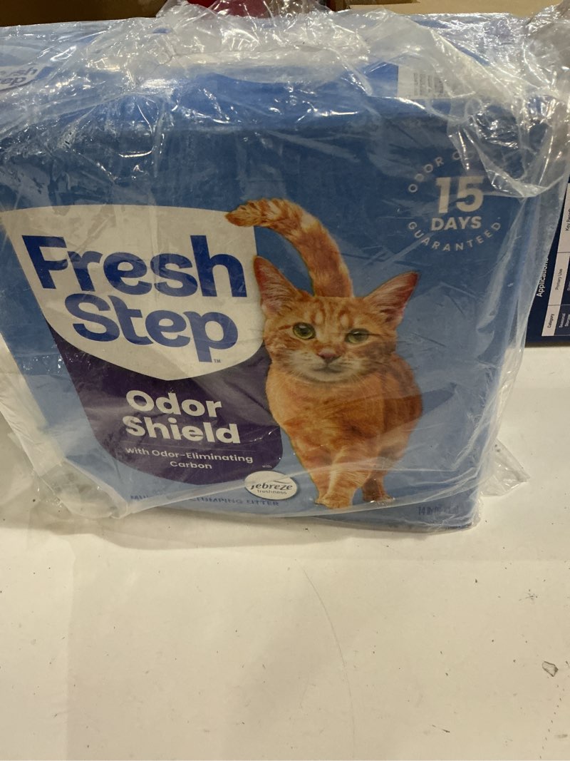 Condition photo showing Good Condition for fresh step multi-cat scented clumping cat litter with the power of febreze  14 lbs