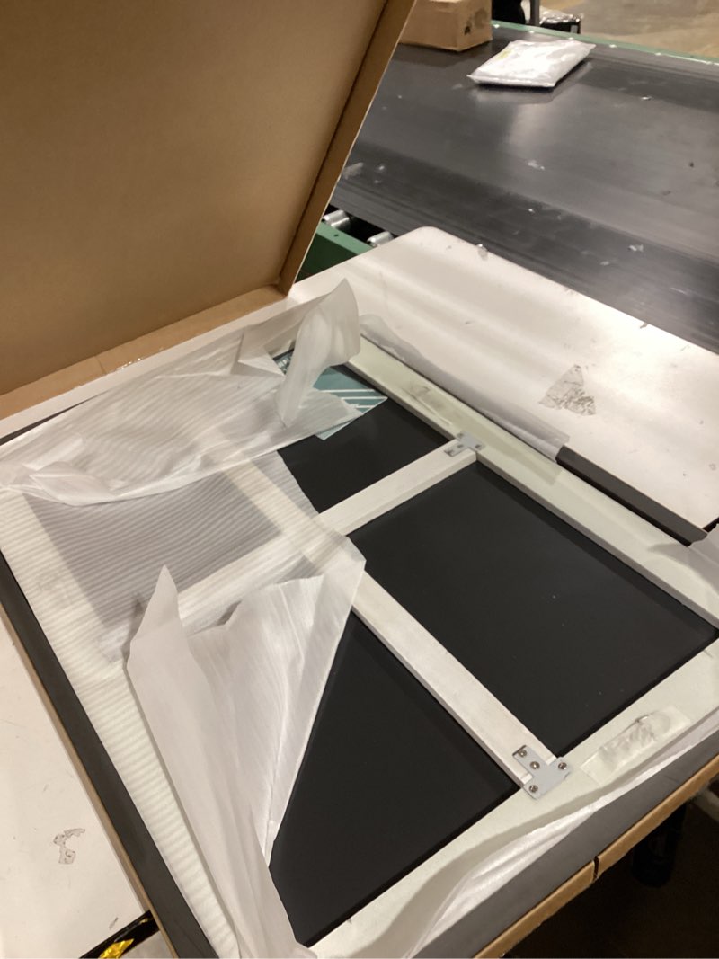 Condition photo showing As Is for White Bathroom Mirror,Rectangle 20 x 30 Inch Vanity Wall Mirror,Modern Wood Rectangular Mirrors for Bedroom Living Room Entryway 30"L x 20"W White