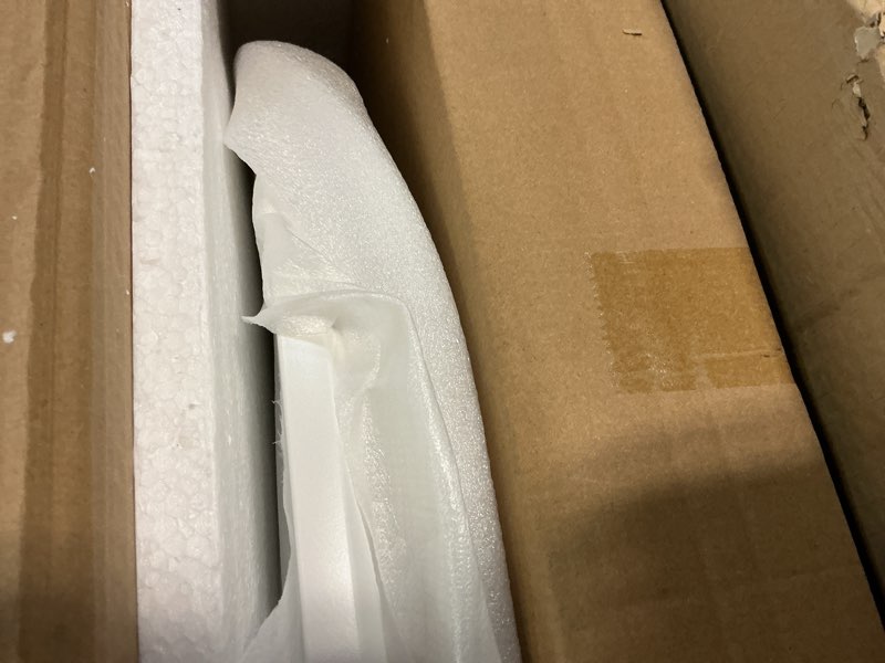 Condition photo showing Good Condition for Round Dining Table 24" Circle Tulip Table with Wood Thickened Tabletop & Sturdy Metal Pedestal Mid Century Modern Leisure Bistro Kitchen Tables 2 People Small Places Living Room Cafe,White White 24 inch