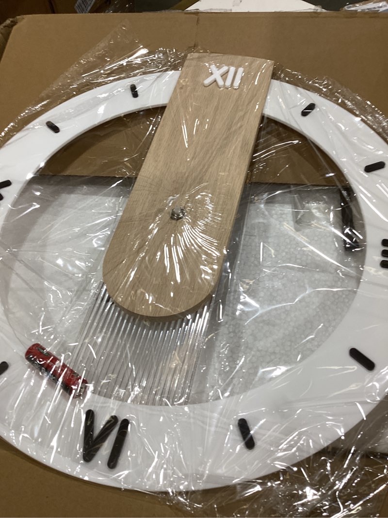 Condition photo showing Good Condition for 30 inch wall clock, black metal roman numeral wall clock,oversized large wall clock,decorative wall clocks for living room decor
