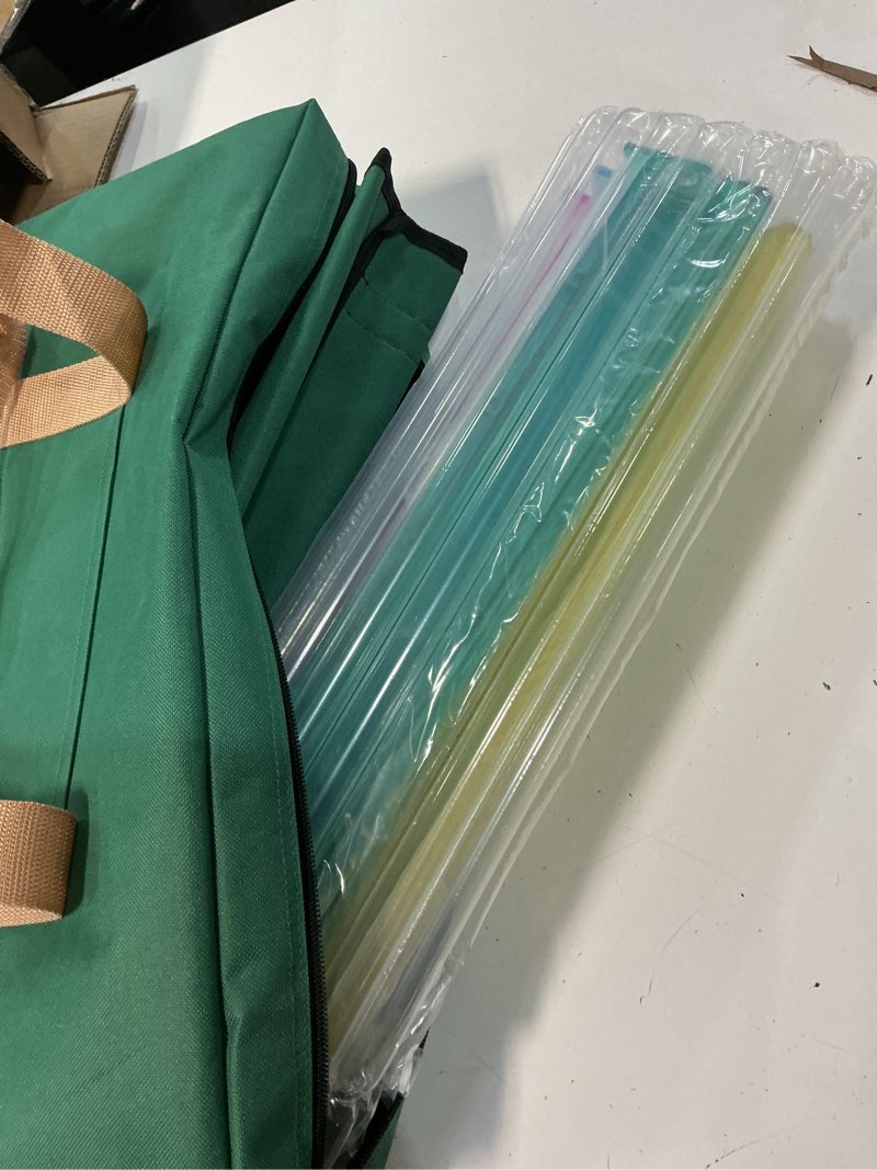 Condition photo showing Good Condition for american mahjong game set, 166 green tiles, 4 all-in-one color rack/pushers, complete mahjong tile set?green carrying bag