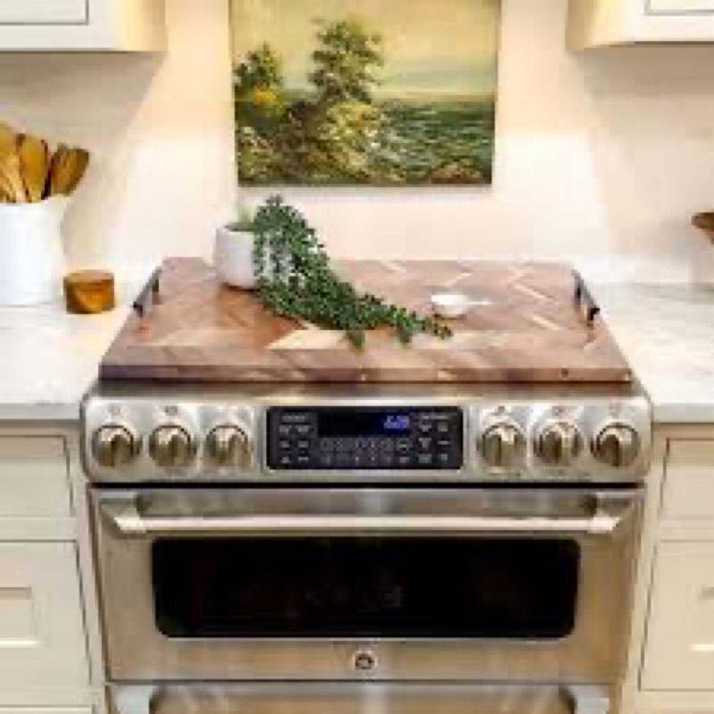 Acacia Wood Stovetop Cover Board With Handles, Noodle Board Stove Cover For Gas Stove And Electric Stove Top