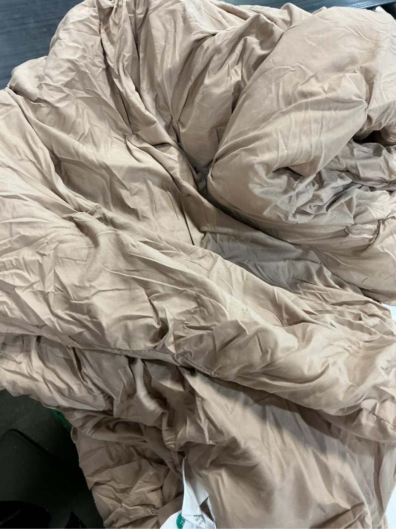 Condition photo showing Good Condition for bedsure full size comforter sets khaki - bed in a bag full size bedding set , gentlesoft™ pintuck bed set gift for family, all season down alternative comforter with sheets, pillowcases & shams 20 - khaki full