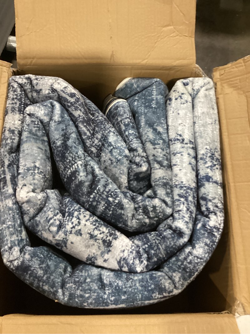 Condition photo showing Good Condition for amada homefurnishing 8x10 area rugs for living room, modern washable rug with non-slip backing & low pile, large rug with abstract print pattern for bedroom, dinning room,home office, dark blue dark blue 8' x 10' (rectangular)