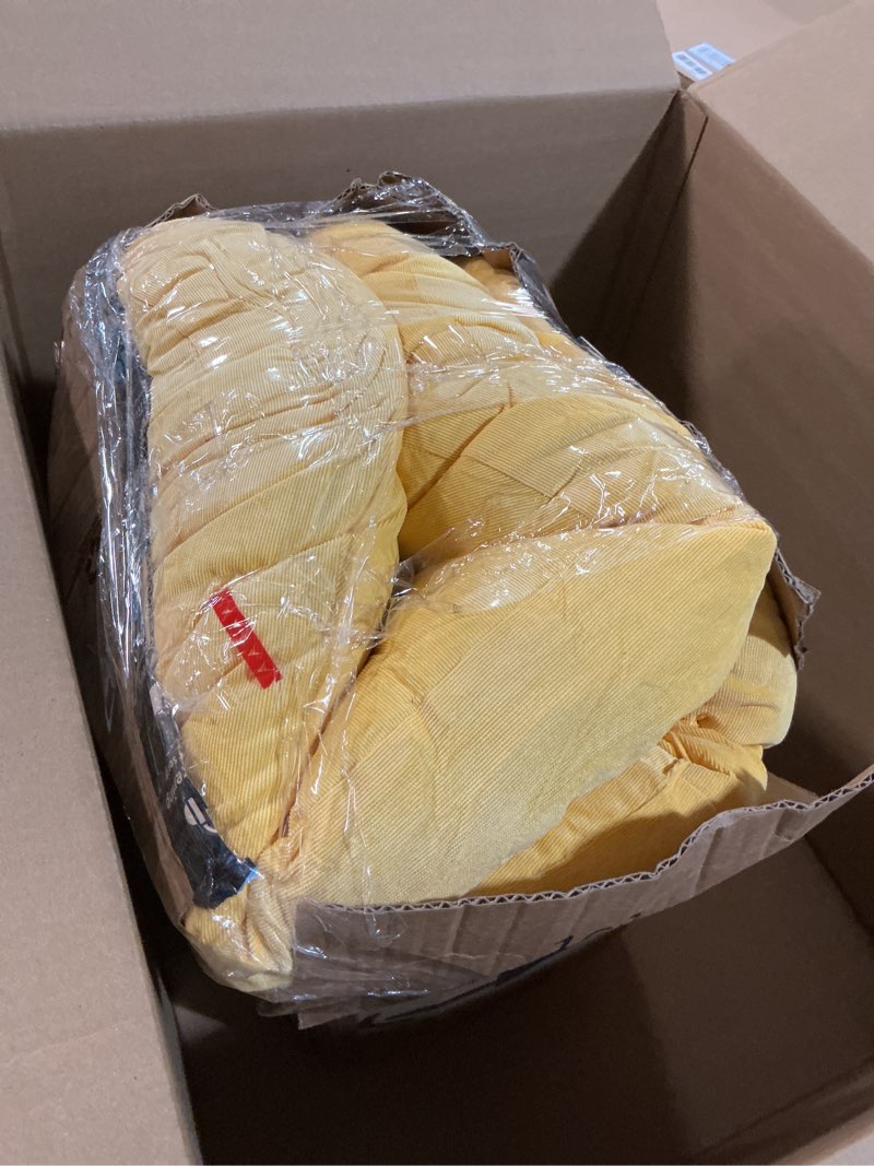 Condition photo showing As Is for Waterproof Bench Cushion 36 Inch - Oliven Fabric, High-Density Foam, Non-Slip Bottom, Soft Durable Outdoor Tufted Long Seat Cushion for Window Garden Furniture (Water Blue, 36x14x4 Inch) Ax-olifen?water Blue 36x14x4 Inch