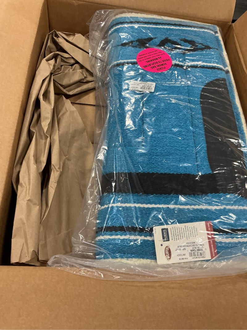 Condition photo showing Good Condition for Weaver Equine Straight Acrylic Horse Saddle Pad, Shock Absorbing Western Saddle Pad for Protection, Durable Equine Supplies 22" x 22" Blue
