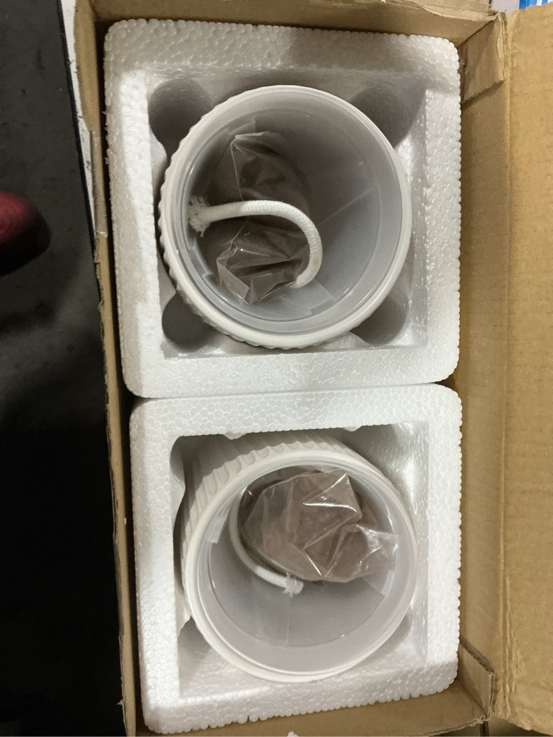 Condition photo showing New/Like New for 2 pack of 5in ceramic cachepot with 5 inch clear nusery pot - self watering indoor planter with drainage for root visibility,semi hydro pots for repotting orchid,white white 5 inch