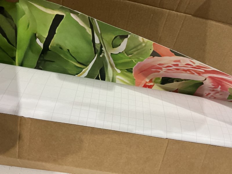 Condition photo showing Good Condition for green rainforest plants animals tiger cloth wallpaper jungle plants banana leaves boys girls kindergarten children's room large mural- 137"x96"? not peel and stick?