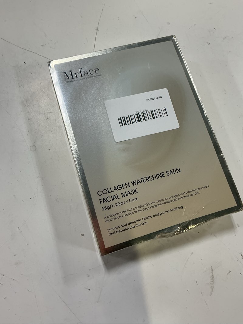 Condition photo showing New/Like New for mrface collagen watershine satin facial mask 5 pack-collagen sheet masks