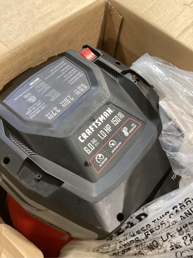 Condition photo showing Good Condition for craftsman 6-gallon portable electric 150 psi pancake air compressor
