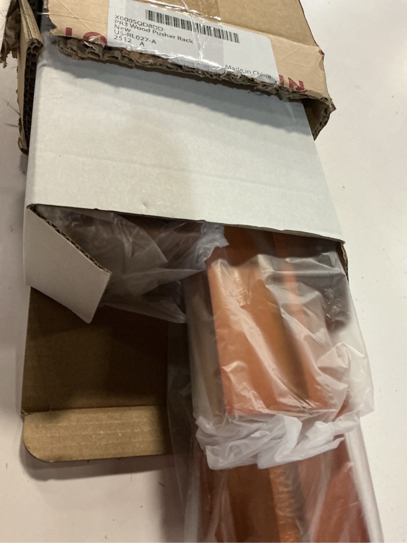 Condition photo showing New/Like New for yellow mountain imports classic chestnut color wooden mahjong game racks with pushers, 18 inches - set of 4 (includes magnetically attached mahjong pushers) brown