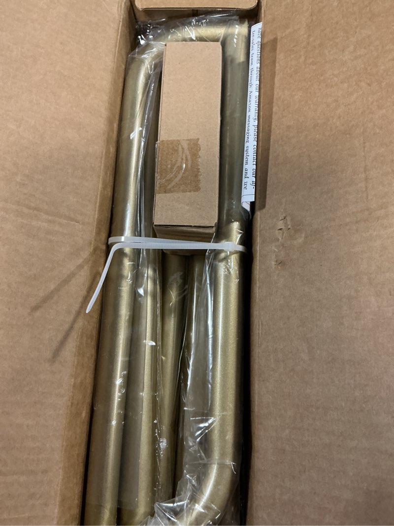 Condition photo showing New/Like New for wrap around blackout curtain rods for windows, 36-120 inch, gold