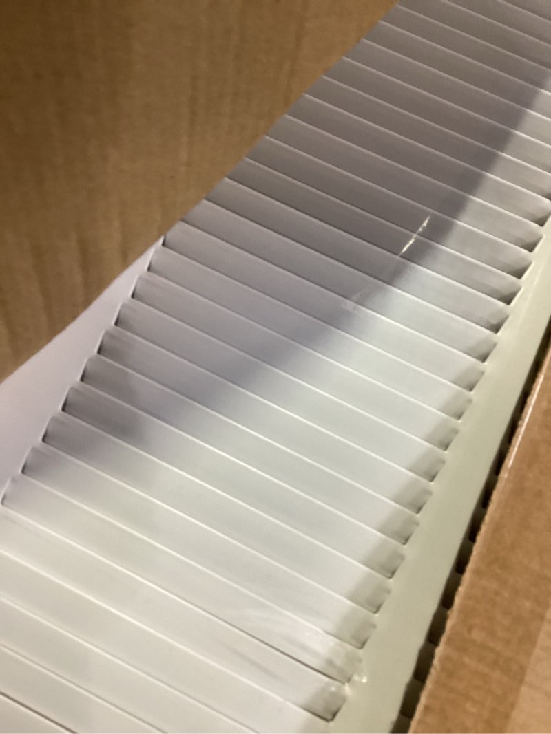 Condition photo showing New/Like New for hvac premium 12'' x 32'' [duct opening] flat stamped steel return air grille - sidewall and ceiling 