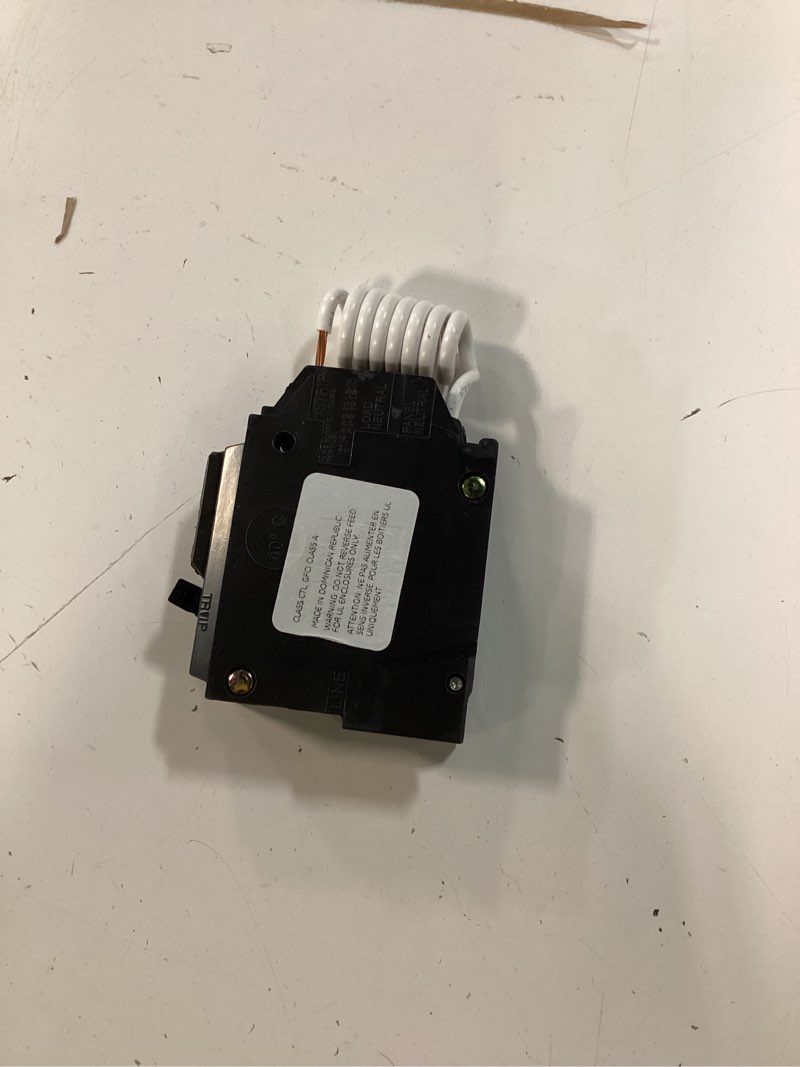 Condition photo showing As Is for abb q-line® thql1120df 20 amp 1-pole dual function circuit breaker • 20 amp single pole 120 vac afci/gfci breaker • dual function ground fault circuit interrupter • plug-in mount type