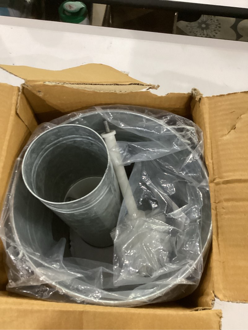 Condition photo showing New/Like New for autumn alley rustic farmhouse bathroom trash can and toilet brush set - rustic bathroom accessories for charming galvanized bathroom décor, galvanized, grey, 2 gal. capacity