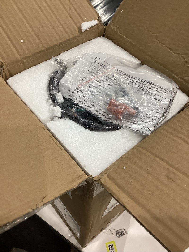 Condition photo showing New/Like New for Livex Lighting, 41236-04, Devoe, Mini Pendant, Black with Brushed Nickel Accent