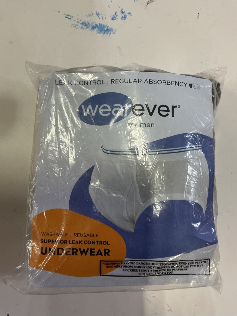 Condition photo showing New/Like New for Wearever Incontinence Underwear for Men - Reusable & Washable Men's Bladder Control Briefs with Regular Absorbency - Leak Proof Underwear 150 ml (Pack of 3) (Gray) (M) M Gray