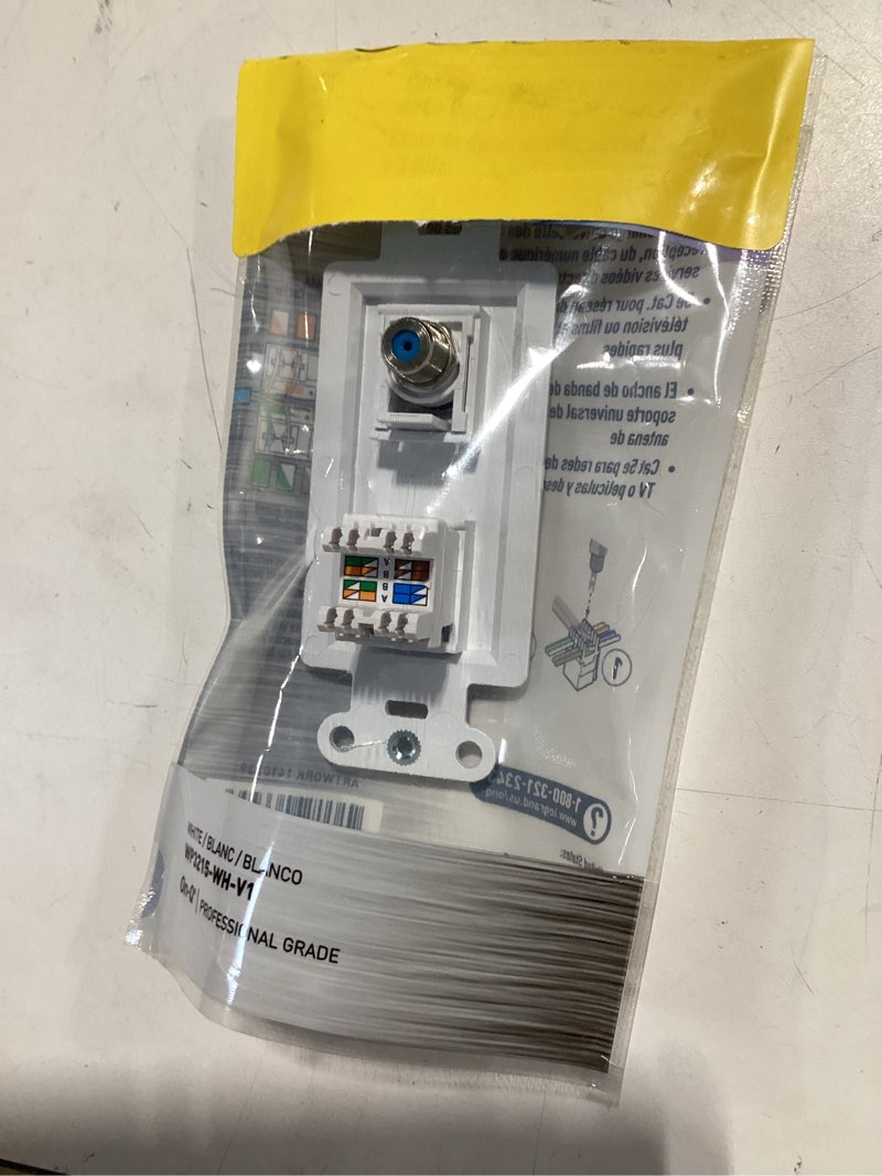 Condition photo showing As Is for on-q/legrand plastic wall jack