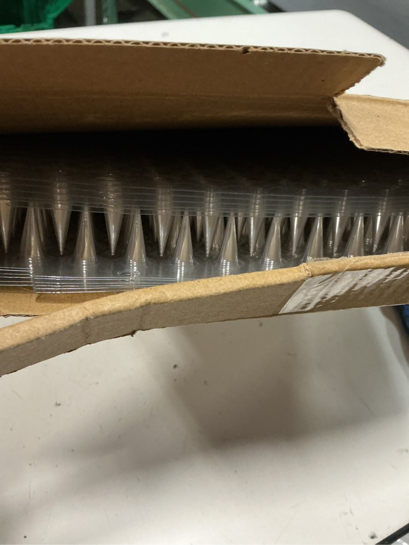 Condition photo showing New/Like New for petfolio 12 pack scat mat for cats - 16 x 13 inch cat spike mat with 1 inch spike is a perfect pet training mat device for cat repellent indoor & outdoor to deter cats & other animals for all seasons clear