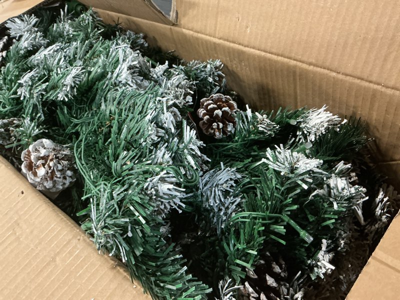 Condition photo showing Good Condition for HOLLO STAR 6 ft Prelit Christmas Tree with 233 LED Lights, App Control, Slim Pencil Christmas Tree, Multi-Color RGBW Lights, 588 Flocked Frosted Tips, Xmas Tree, 51 Pine Cones, for Home, Party 6ft
