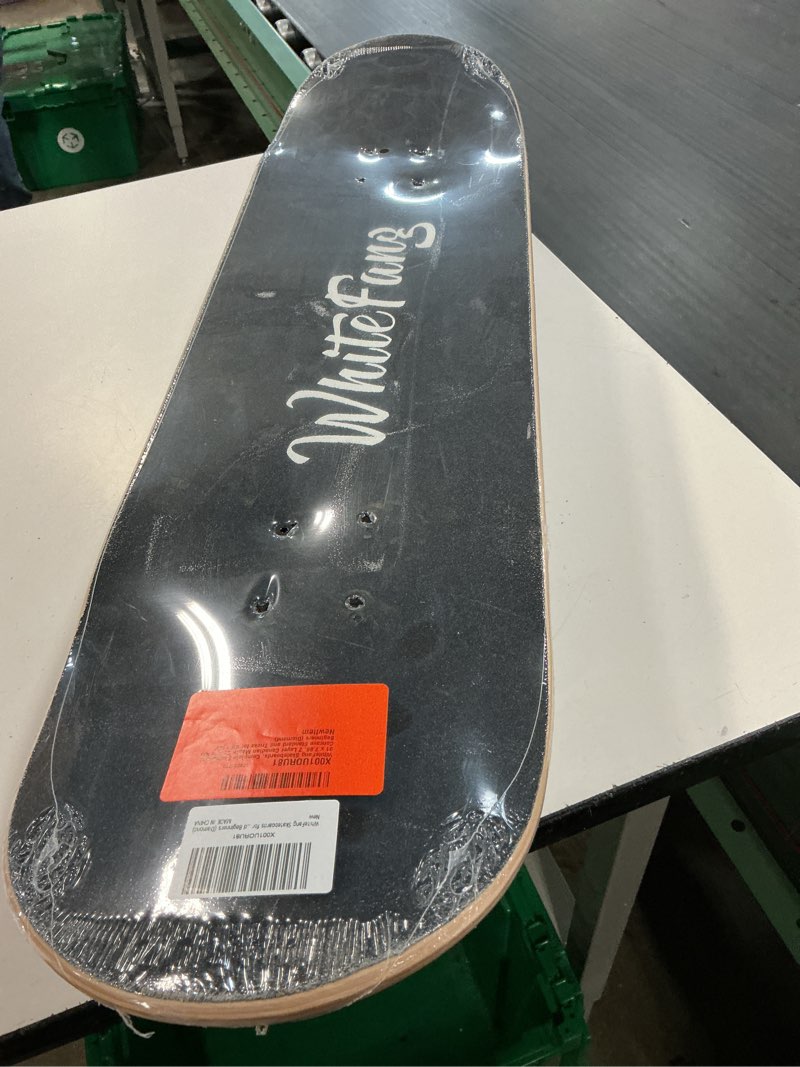 Condition photo showing New/Like New for whitefang skateboards for beginners, complete skateboard 31 x 7.88, 7 layer canadian maple double kick concave standard and tricks skateboards for kids and beginners diamond