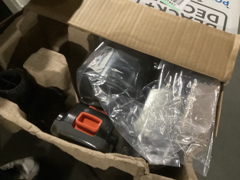 Condition photo showing As Is for BLACK+DECKER Cordless Vacuum, Powerseries Extreme, Stick Vacuum Cordless Rechargeable, Interchangeable Floorhead with Crevice Attachment, 3 Speed Control, Lightweight, Blue (BSV2020G) 20V Stick Vacuum