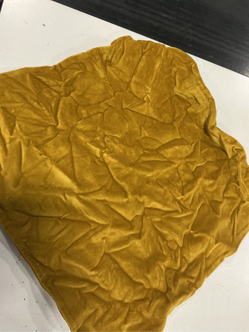 Condition photo showing As Is for classic cotton velvet pillow cover, 20x20, marigold ( of 1 )