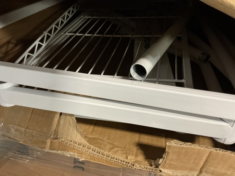 Condition photo showing Good Condition for avanti wdb20y0w stacking rack laundry center for washer and dryer, with adjustable shelf perfect for apartments, homes, garages, basements, white