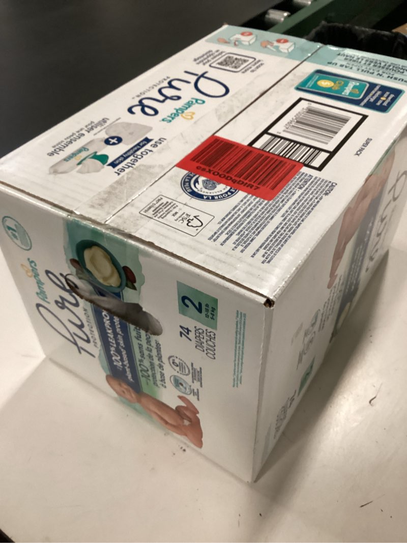 Condition photo showing New/Like New for Pampers Baby Diapers - Pure Protection - Size 2, 74 Count, for up to 100% Leakproof, Premium Plant-based Skin Protection Size 2 74