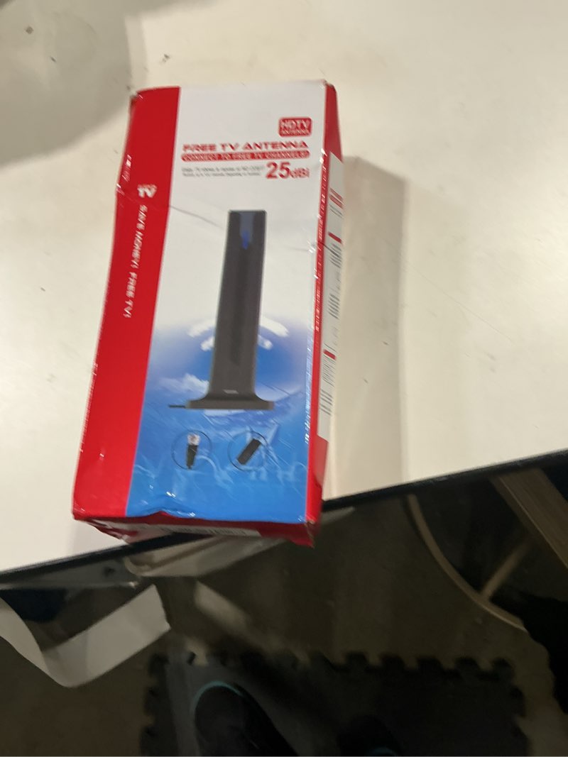 Condition photo showing Good Condition for digital tv antenna indoor, 2026 hd antenna for smart tv with 3m stick base 360°&long range reception for local channels, easy setup antena without cable(7.0 in)