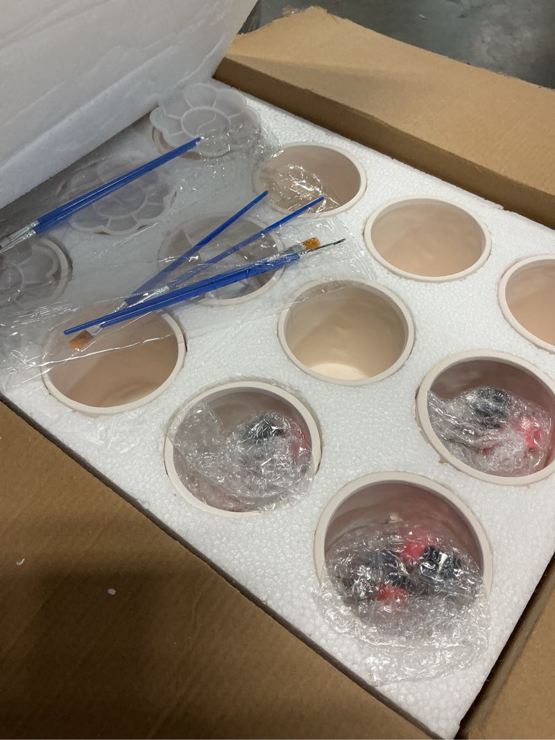 Condition photo showing Good Condition for zubebe 12 pcs paint your own flower ceramic pots bulk unfinished succulent pots painting kit with drainage hole lily sunflower peony rose mini paintable vase for spring valentine mother diy craft elegant flowers