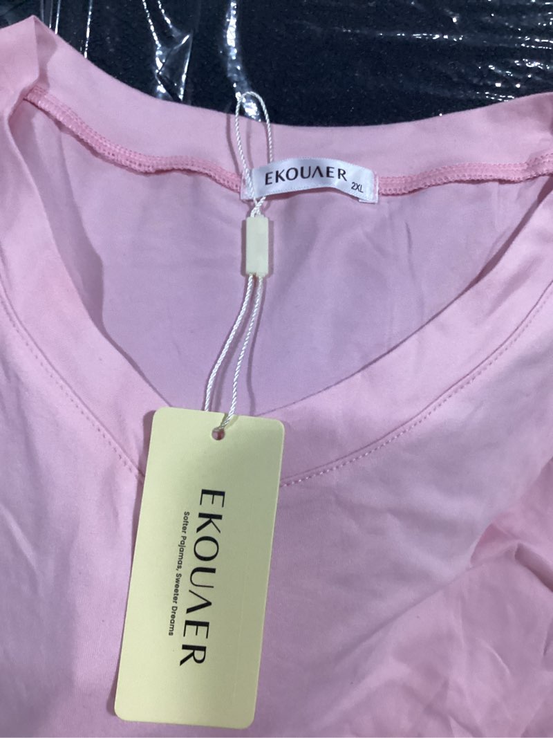 Condition photo showing Good Condition for wiwi pajamas for women soft knit capri pants pajama sets summer pjs sleepwear comfy lounge set viscose from bamboo s-xxl style c xx-large c-pink