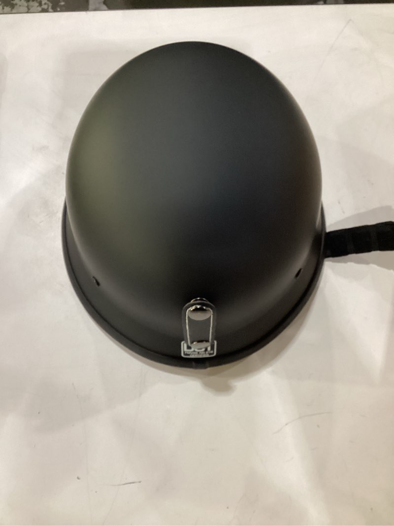 Condition photo showing Good Condition for dot certified german style motorcycle half helmet, vintage abs lightweight helmet for adults, retro half face helmet for cruiser scooter chopper matte black x-large