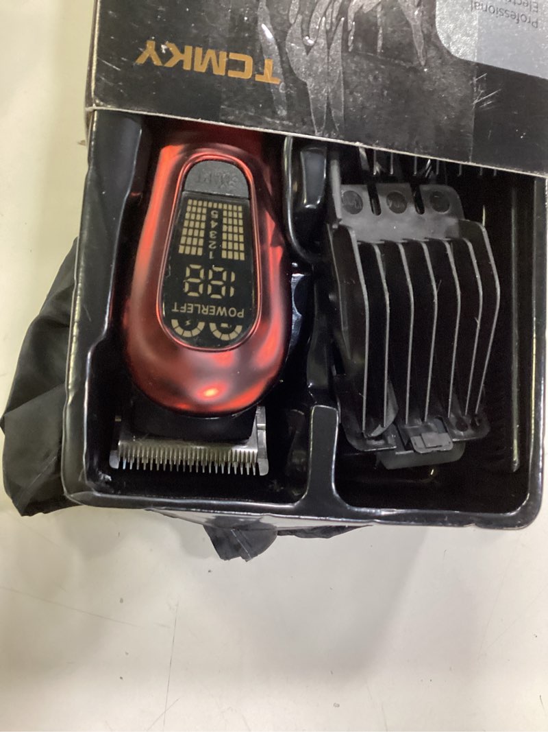 Condition photo showing Good Condition for tcmky hair clippers for men professional clippers for men cordless&corded barber clippers for hair cutting & grooming. rechargeable hair trimmer kit for household (red)