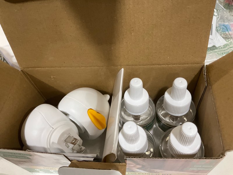 Condition photo showing As Is for Dog Pheromone Calming Diffuser Kit, Calming Diffuser for Dog (2 Plug-Ins & 4×48ml Refills) for Stress Support, Helps Reduce Barking & Aggression, 120-Day Supply (Non-Toxic, Safe & Inedible) Duck Diffuser (with Light)