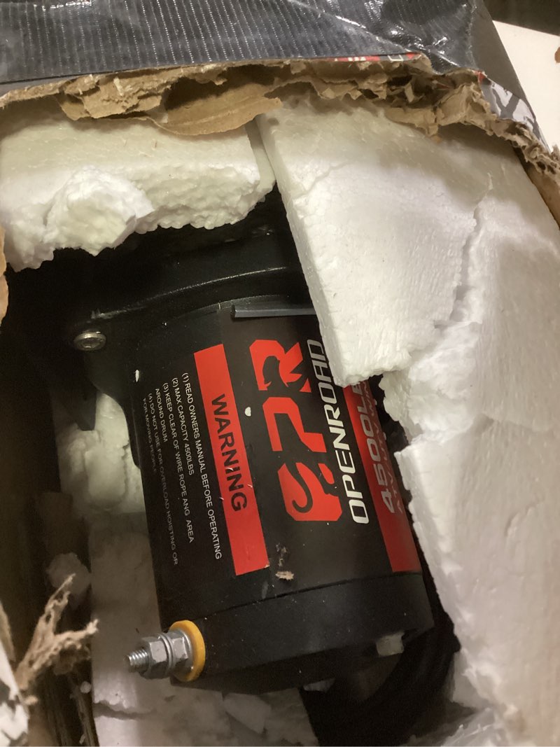 Condition photo showing Good Condition for OPENROAD 4500 lb ATV/UTV Winch,12V Towing Off-Road Electric UTV Winch with 1/4"×50' Synthetic Rope,Wireless Remote and Rubber Stopper (4500lb with Synthetic Rope)