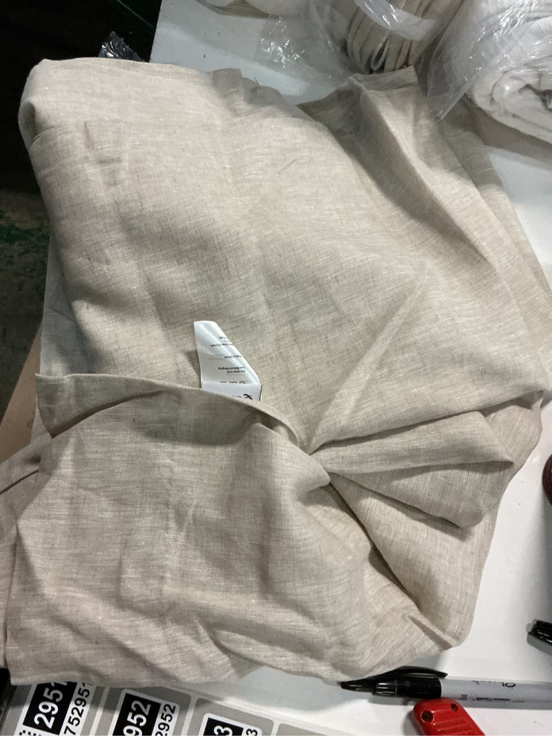 Condition photo showing Good Condition for european linen grommet curtain, 48x108, flax