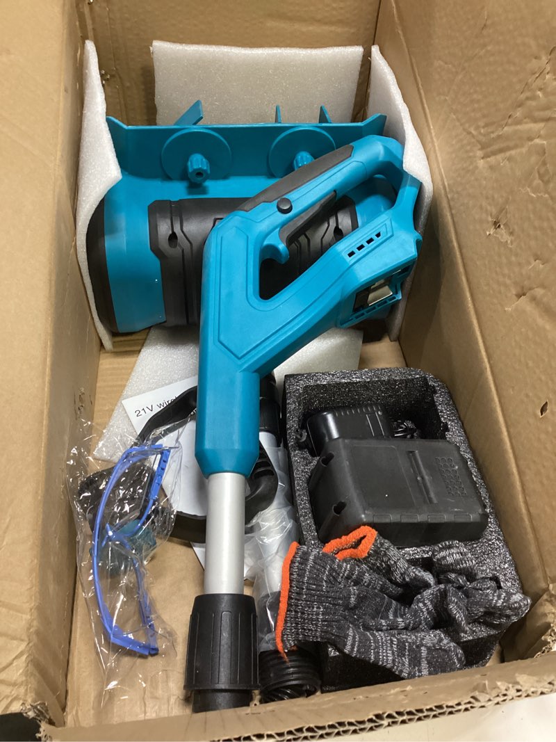 Condition photo showing Good Condition for brushless cordless electric snow shovel for use with makita 21v battery, 12” snow thrower with adjustable direction, lightweight snow removal tool for driveway,patio,walkways
