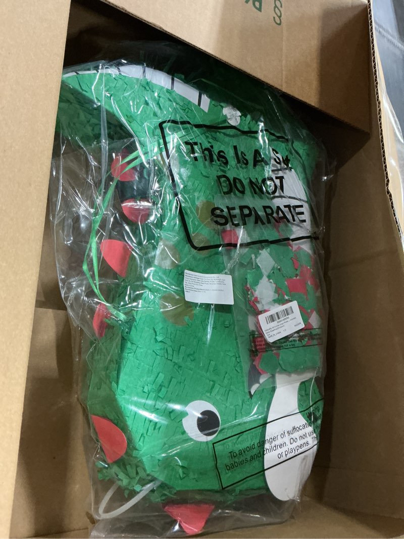Condition photo showing New/Like New for 20 inches large piñata for birthday party with a blindfold and bat piñata birthday party decorations for kids anniversary game supplies(dinosaur)