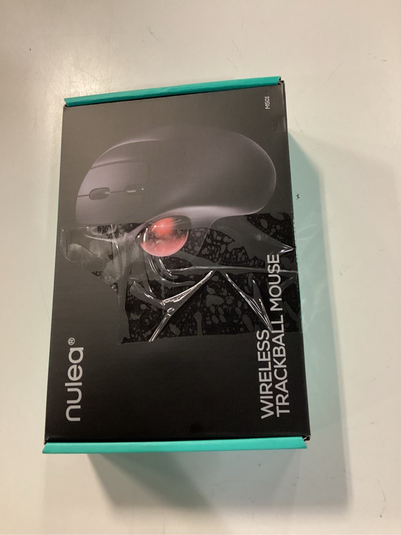 Condition photo showing New/Like New for nulea m501 wireless trackball mouse, rechargeable ergonomic, easy thumb control, precise & smooth tracking, 3 device connection (bluetooth or usb receiver), compatible for pc, laptop, mac, windows. e-green