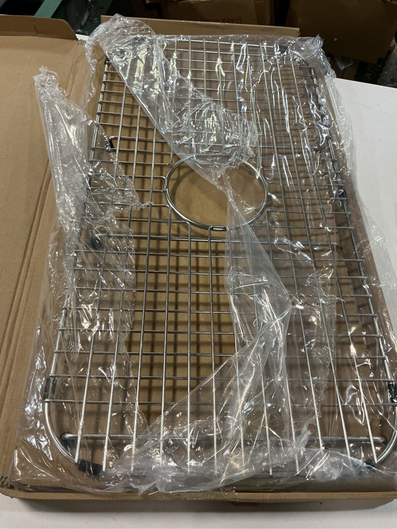 Condition photo showing Good Condition for Serene Valley Sink Bottom Grid 27-1/2" x 13-1/2", Centered Drain with Corner Radius 1-1/2", Sink Grids Stainless Steel NDG2713C