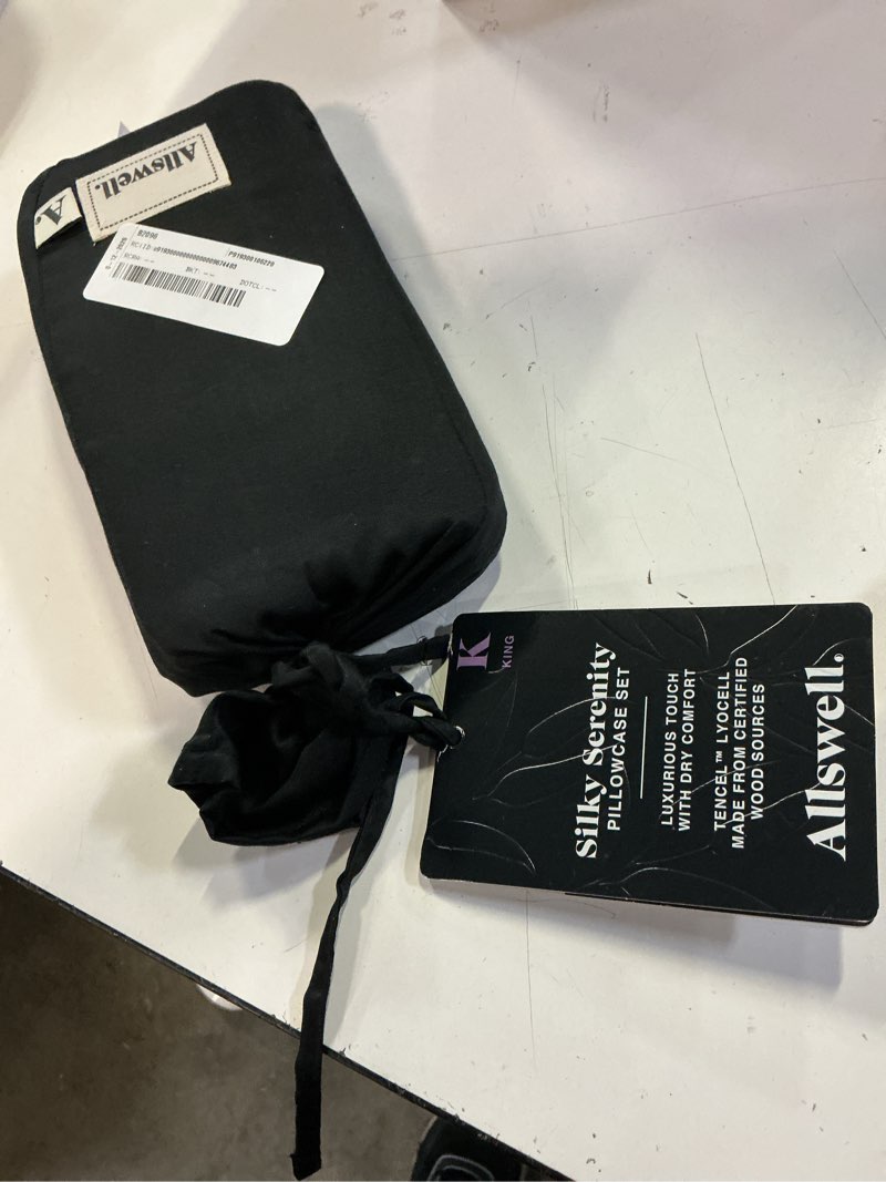 Condition photo showing Good Condition for allswell 2-piece soft & silky serenity 100% tencel™ pillowcases  rich black  king
