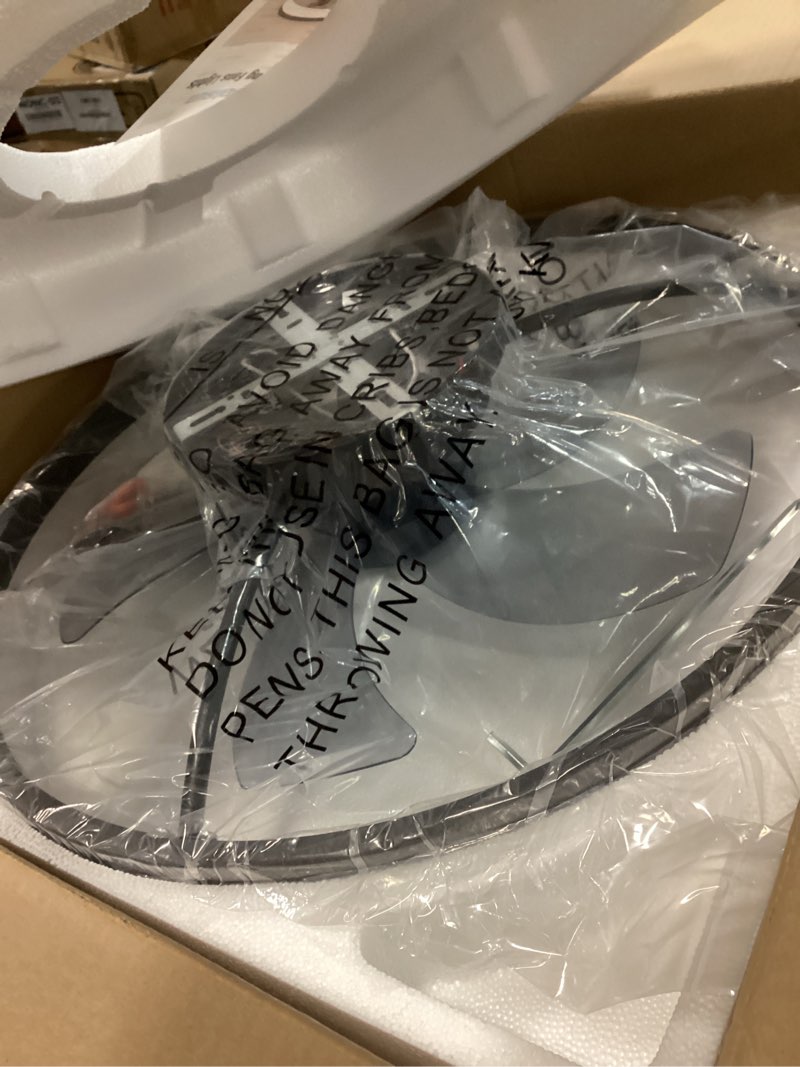 Condition photo showing Good Condition for VOLISUN Low Profile Ceiling Fans with Lights and Remote, Fandelier Ceiling Fan Flush Mount, 3000K-6500K Smart Bladeless LED Fan Light, Black Modern Ceiling Fans with Lights for Bedroom Black 19.7 INCH