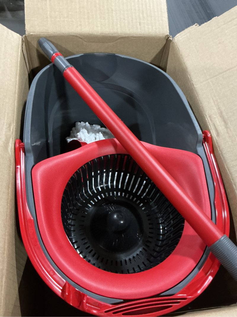 Condition photo showing Good Condition for O-Cedar EasyWring Microfiber Spin Mop, Bucket Floor Cleaning System, Red, Gray, Standard Easywring Spin Mop & Bucket