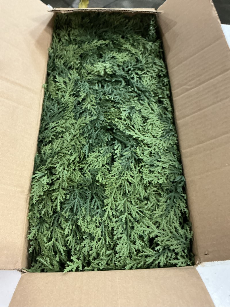 Condition photo showing New/Like New for prelit christmas garland 9ft real touch realistic christmas cedar garland with 70 led, christmas decorations for table, mantle, wall prelit cedar