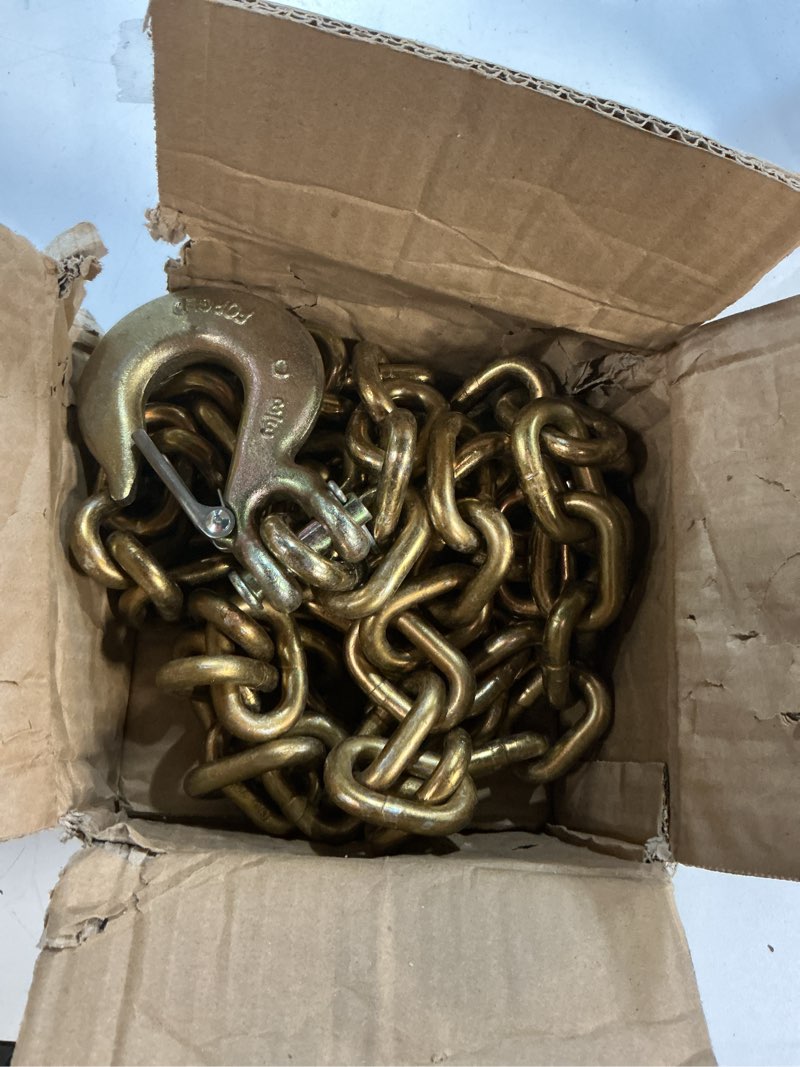 Condition photo showing Good Condition for vulcan binder chain with grab and sling hooks - grade 70 standard duty - 3/8 inch x 8 foot - 6,600 pound safe working load g70 1/2" x 8' w/grab & sling hooks (individual)