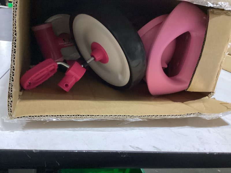 Condition photo showing New/Like New for liberry toddler tricycle age 2 3 4 years old, kids trike with bell, back basket and removable pedal, 3 wheel bike birthday toys gift for girls boys, pink