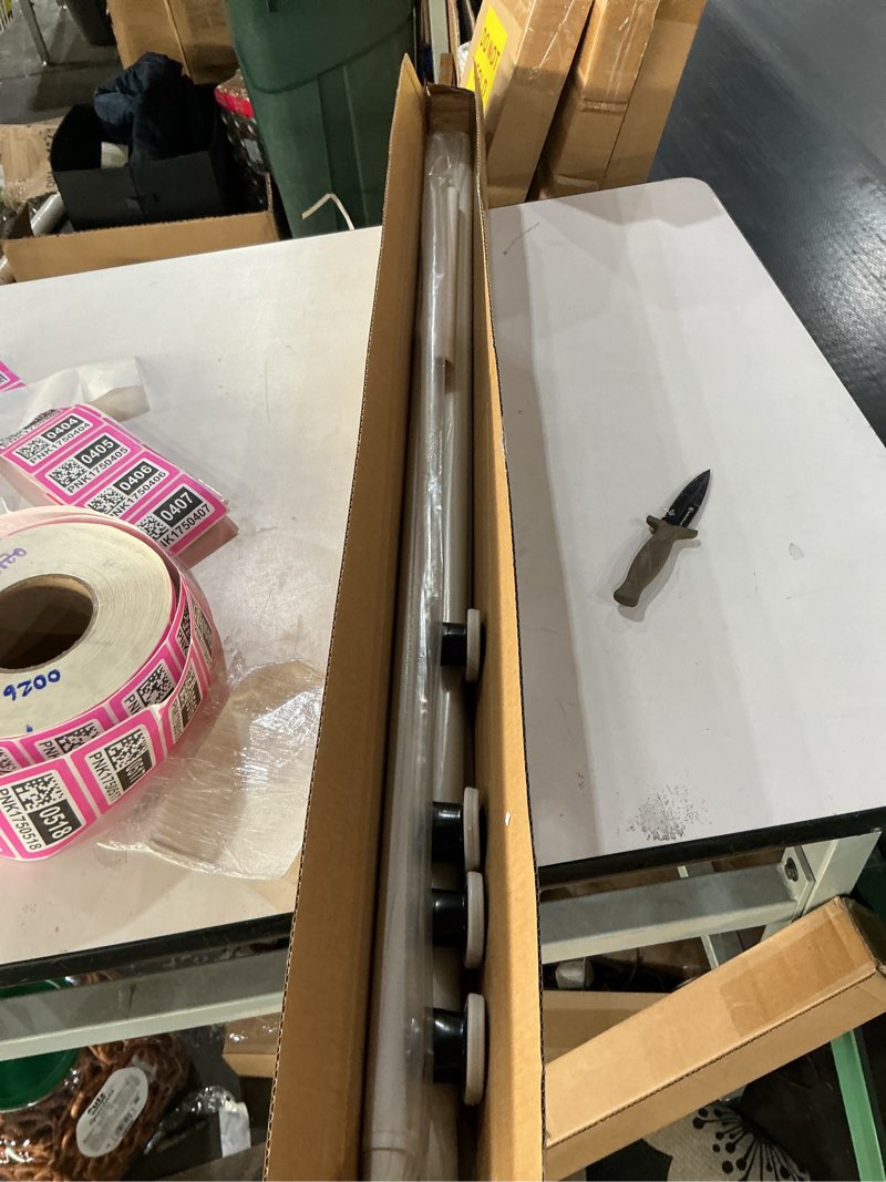 Condition photo showing New/Like New for Homease Tension Shower Curtain Rods 82.7-102.4 IN Room Divider Never Rust Adjustable Spring Rods for Window Bathroom Balcony Storeroom Laundry Non-slip No Drilling Easy to Install White White 82.7 - 102.4 In