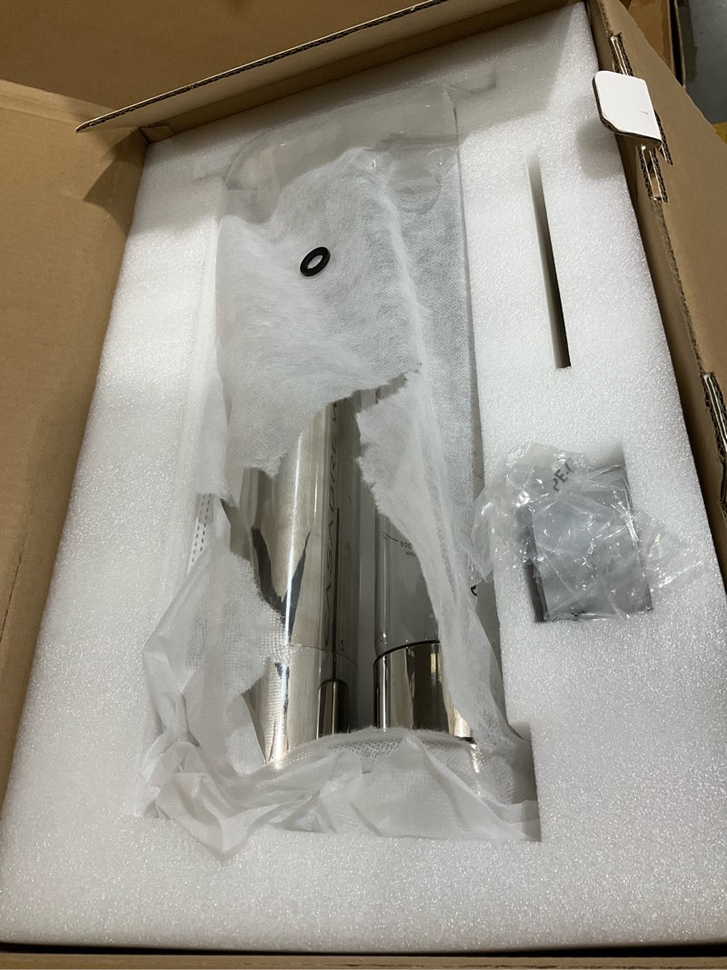 Condition photo showing As Is for casabrews edge soda streaming machine, stainless steel sparkling water maker with dual safety valves, bpa free bottle soda maker carbonates water, wine, juice, uses 60l co2 carbonators (not included).