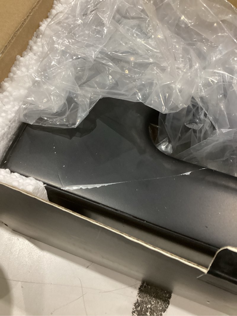 Condition photo showing As Is for (Cracked)  Yew Design Matte Black Tissue Box Cover Rectangular, Facial Tissue Dispenser for Bathroom, Kitchen, Bedroom, Office, Hotel, Restaurant, Countertop, Nightstand, Car, and Desk Black Rectangle